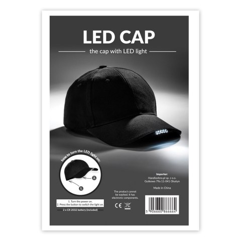 Czapka LED z daszkiem dla biegacza latarka sport abc-shop.pl