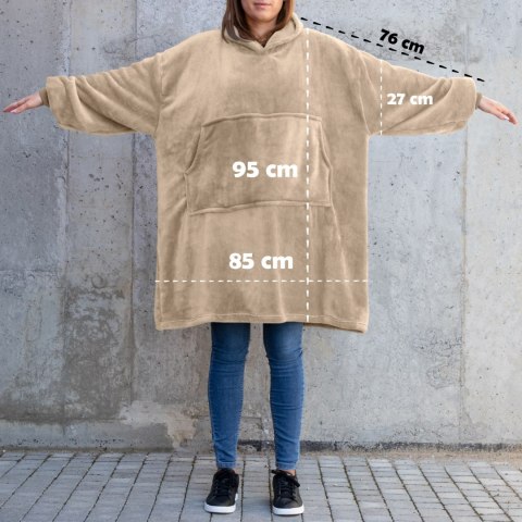 abc-shop.pl Bluzair Bluza Koc Hoodie Oversize Polska Beżowy