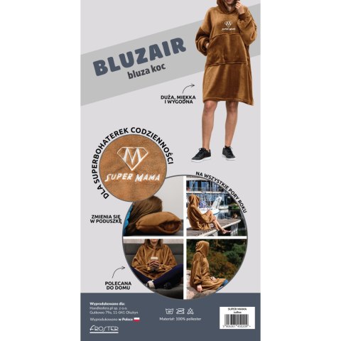 Bluzair SUPER MAMA - Bluza koc - Toffee - prezent dla mamy na urodziny abc-shop.p