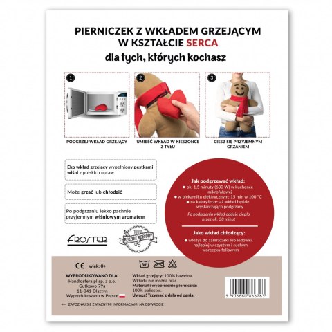 Grzejący Pierniczek termofor serce pestki wiśni abc-shop.pl