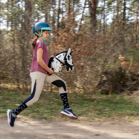 Hobby Horse z kantarem - łaciaty - appaloosa - czarno biały - dla dziecka