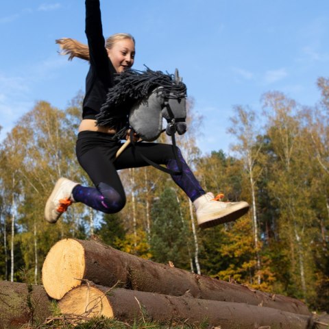 Hobby horse koń na patyku kiju dla dziecka duży A3