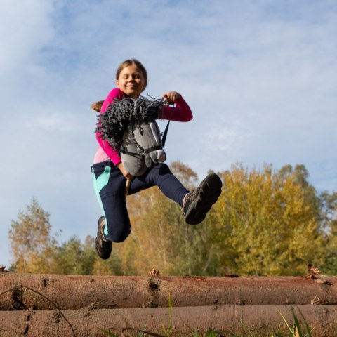 Hobby horse koń na patyku kiju dla dziecka duży A3