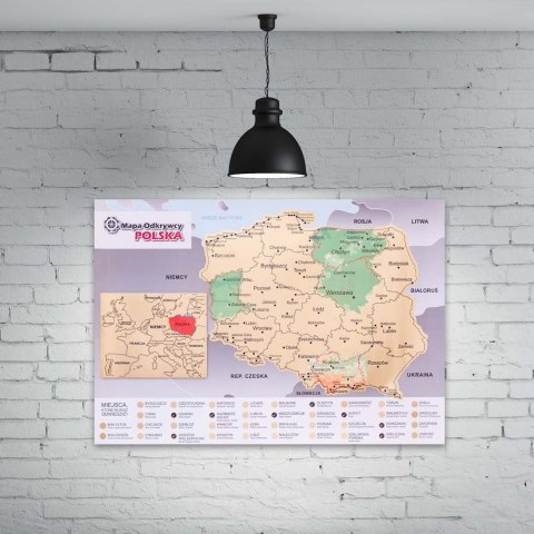 Mapa Odkrywcy Polska zdrapka PODRÓŻNIKA prezent abc-shop.pl